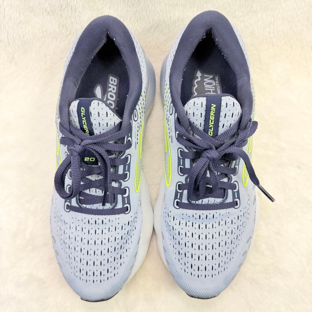 Brooks Glycerin 20 Womens Running Shoes Light Blue Peacoat Nightlife Size 8.5 - Picture 8 of 10